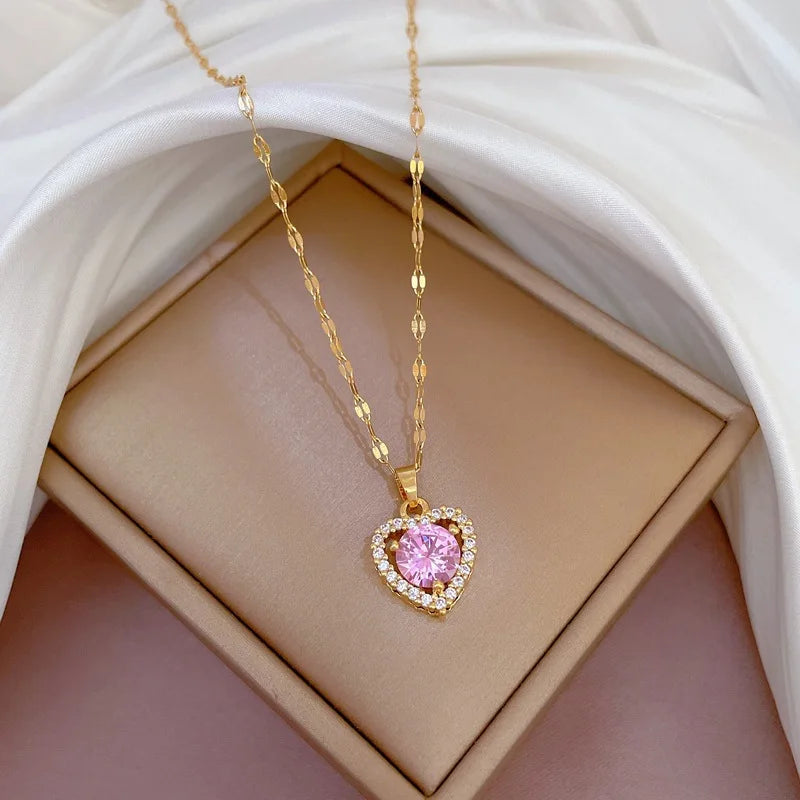 Zirconia Heart Necklace