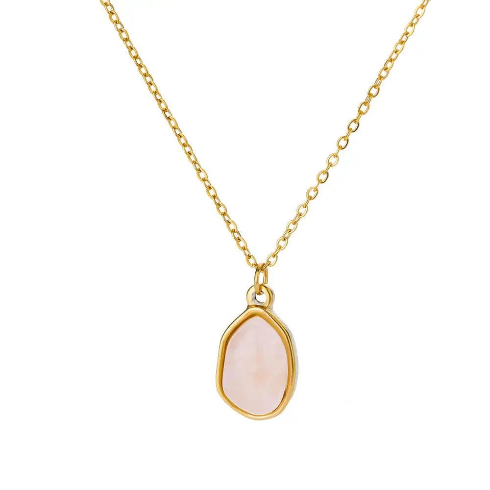Opal Oval Pendant Necklace