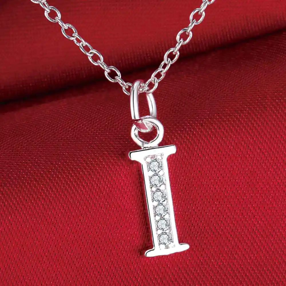 26 Letters Sterling Silver Pendant Necklace