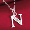 26 Letters Sterling Silver Pendant Necklace