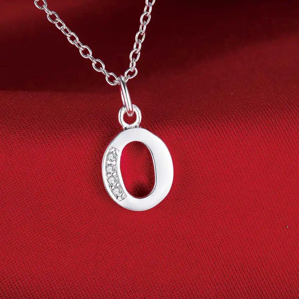26 Letters Sterling Silver Pendant Necklace