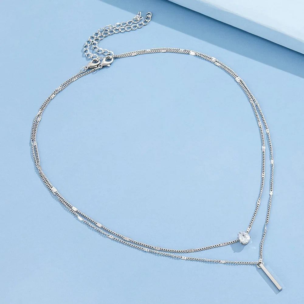Multilayer Shiny Chain Choker