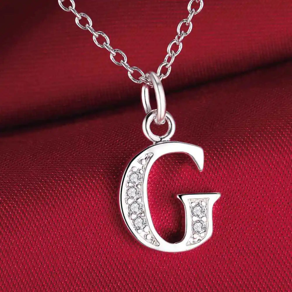 26 Letters Sterling Silver Pendant Necklace