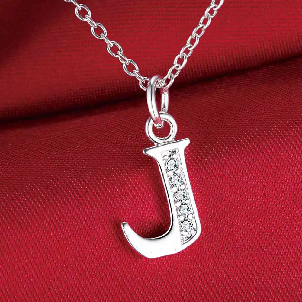 26 Letters Sterling Silver Pendant Necklace