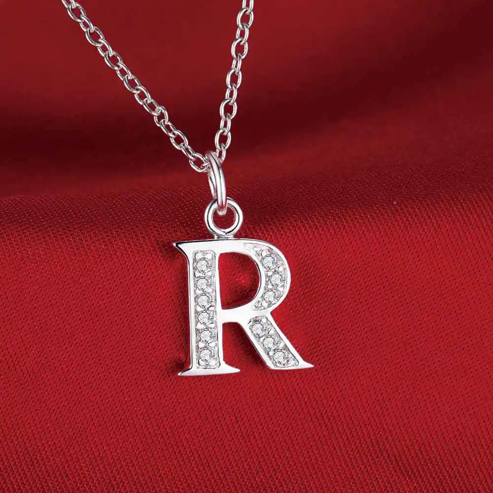 26 Letters Sterling Silver Pendant Necklace