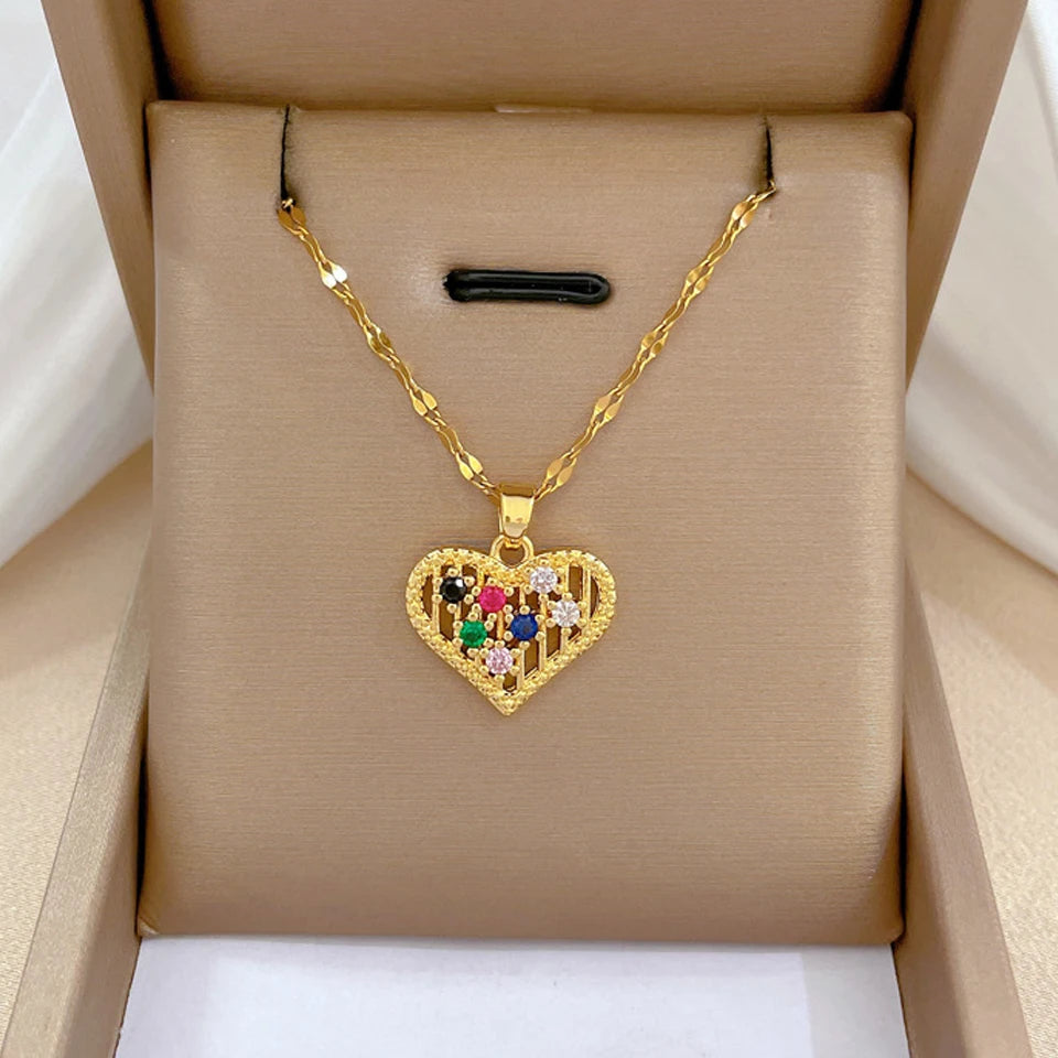 Zirconia Heart Necklace