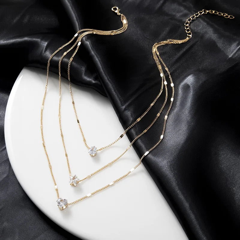 Multilayer Shiny Chain Choker