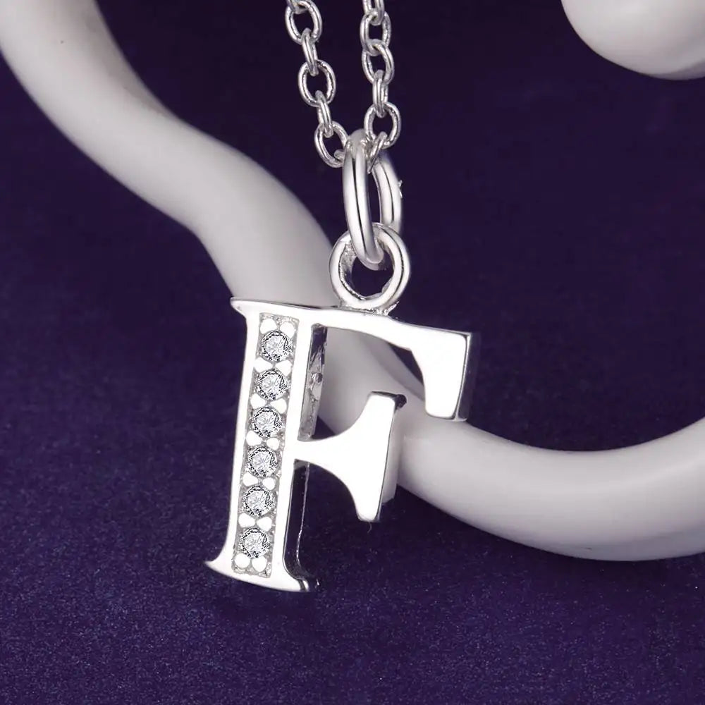 26 Letters Sterling Silver Pendant Necklace