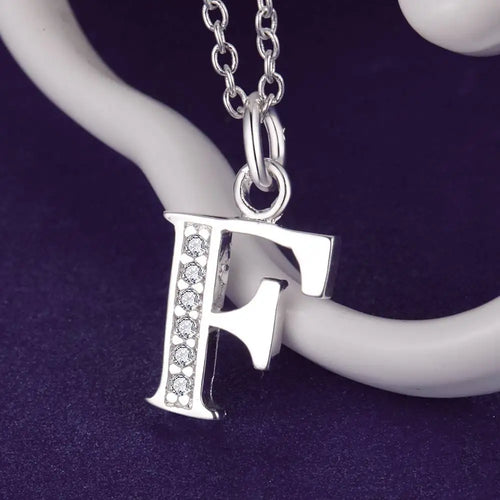 26 Letters Sterling Silver Pendant Necklace