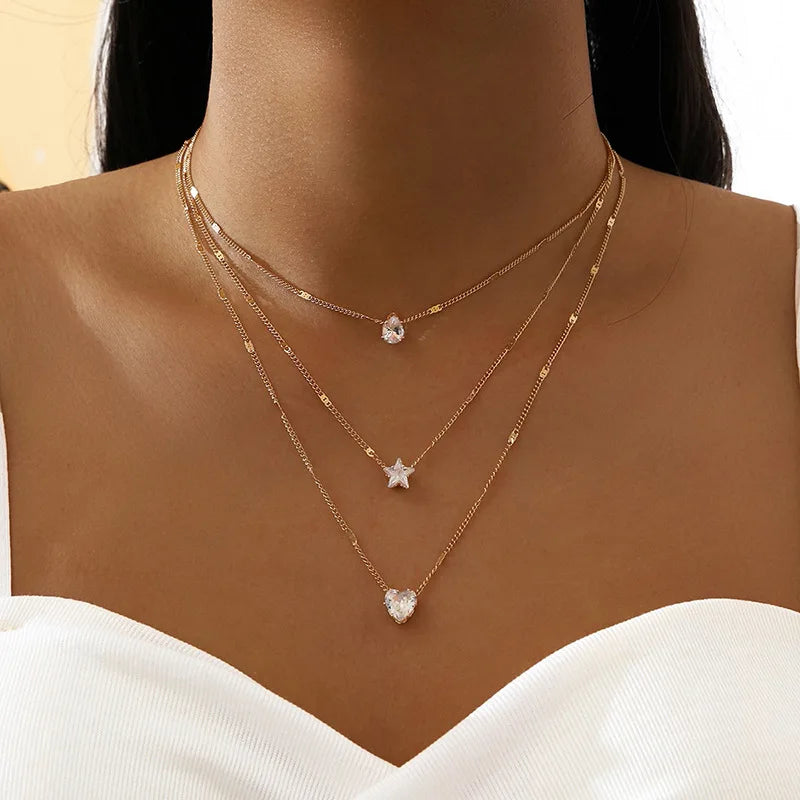 Multilayer Shiny Chain Choker