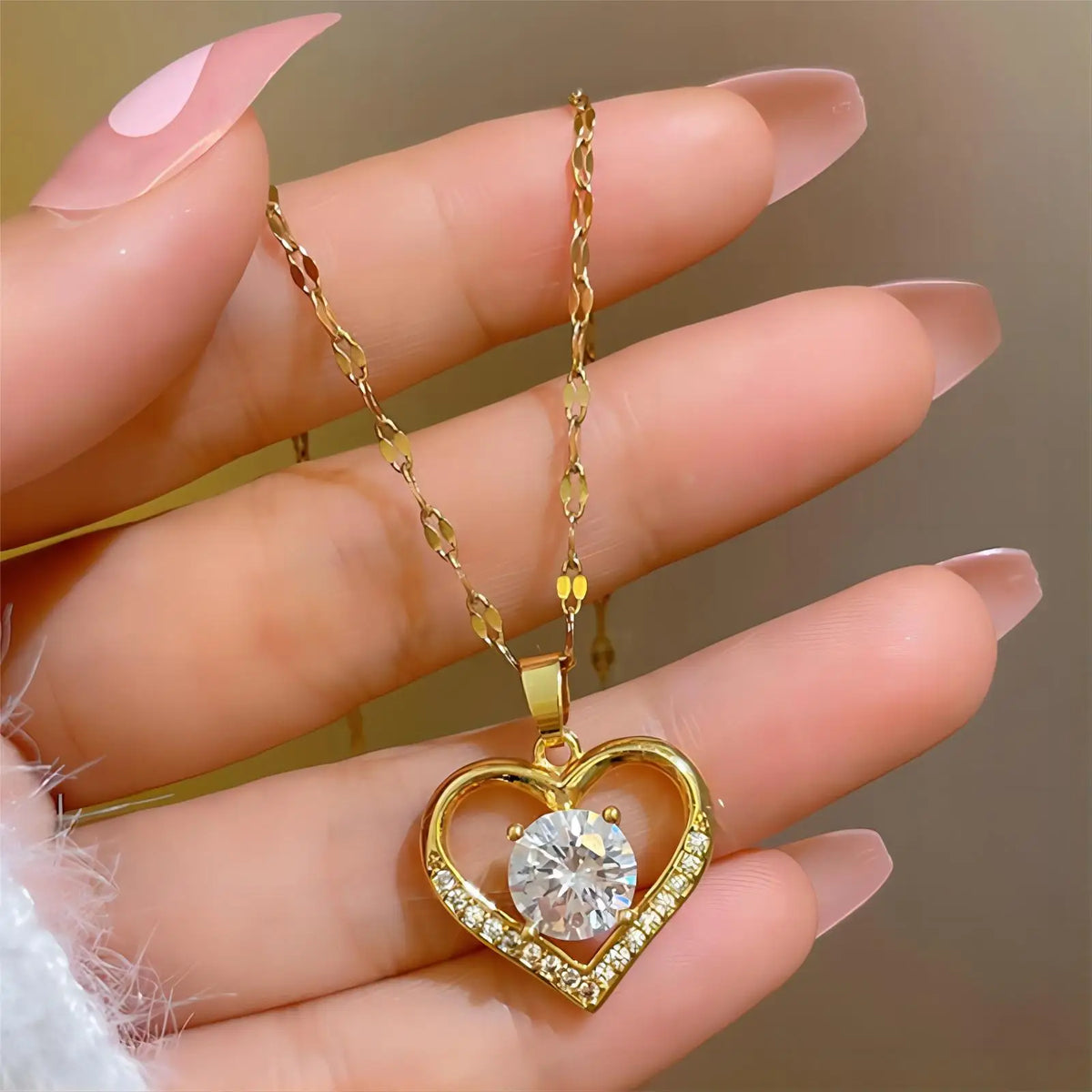 Zirconia Heart Necklace