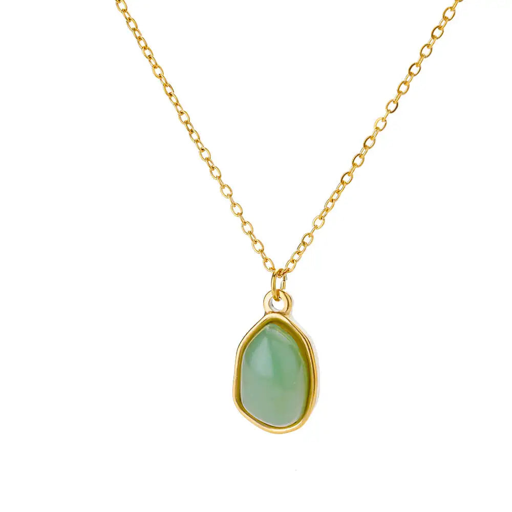 Opal Oval Pendant Necklace